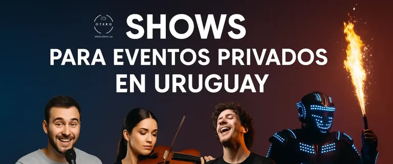 Imagen representativa de shows para eventos privados en Uruguay con artistas en vivo como robot LED, violinista, comediante y guitarrista de rock